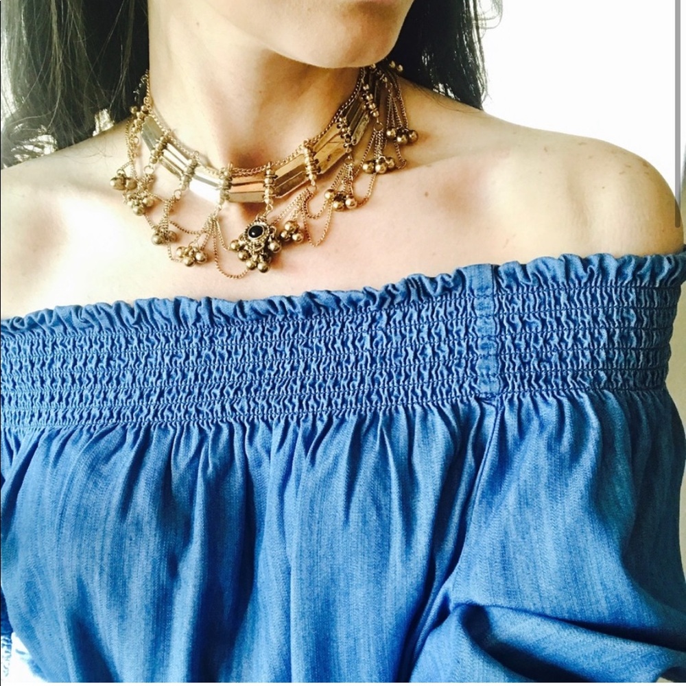 Antique Gold Choker Necklace
